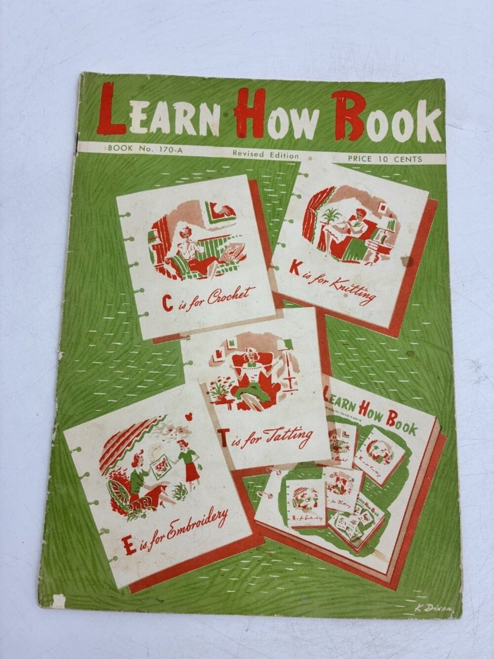 Vintage Learn How Book No. 170-A Revised Edition 1952 Crochet Knitting Tatting